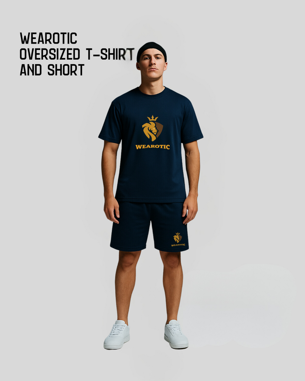 Men’s Oversized  Navy Blue Tee & Short