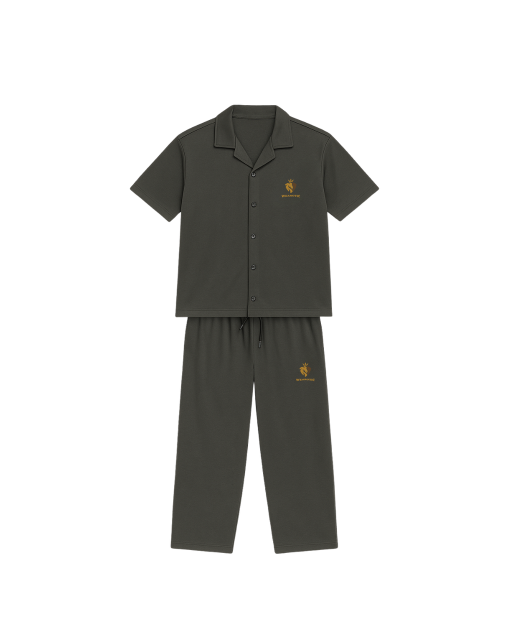 Relaxed Fit Charcol Grey Safari suit