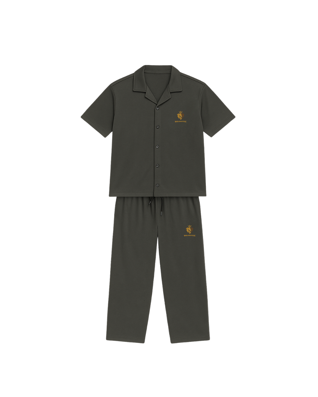 Relaxed Fit Charcol Grey Safari suit